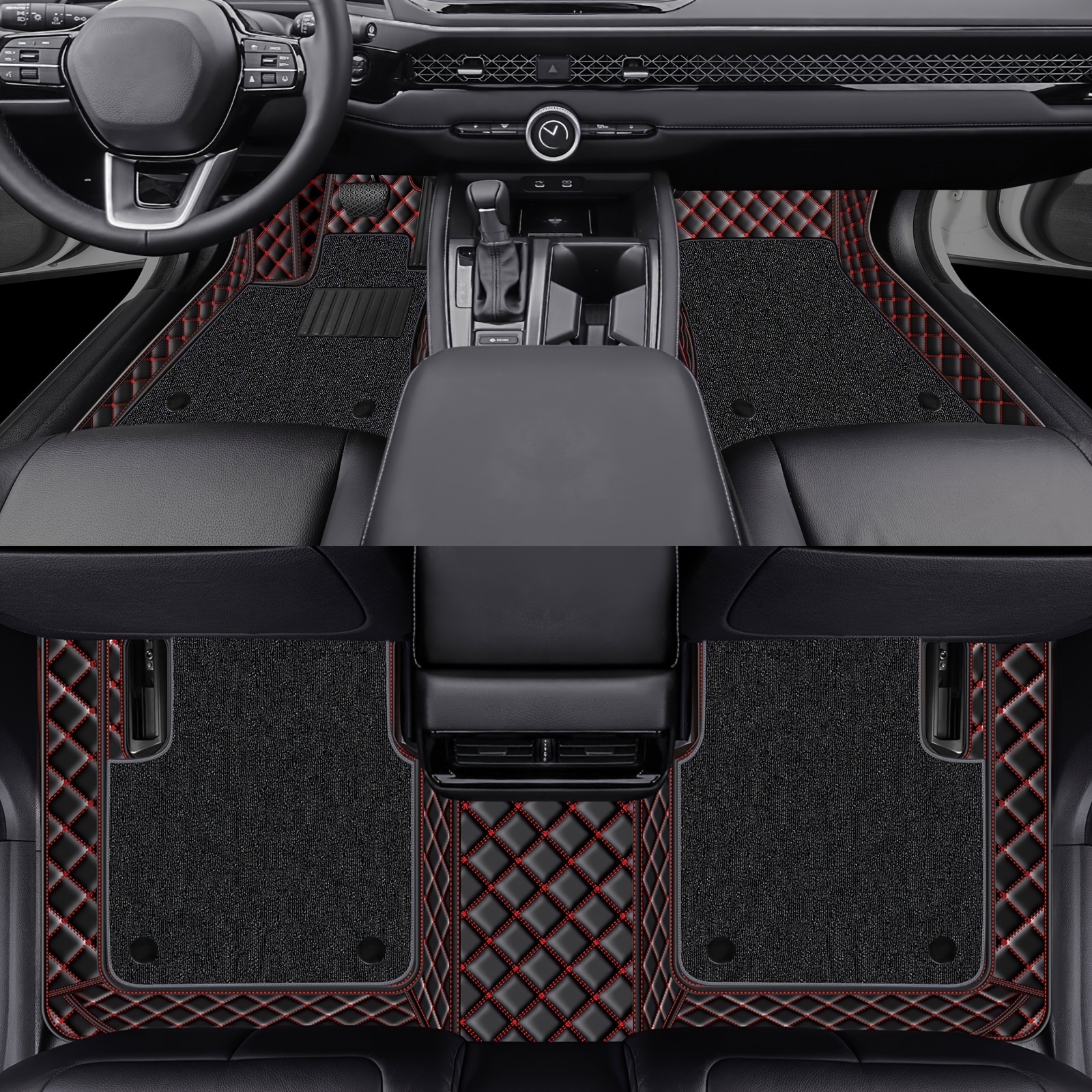 TEMU For Left-hand Drive For 2016-2018, Double-layer Removable Car Floor Mats. The Lower Layer Features Embroidered Pu Leather, While Layer Is