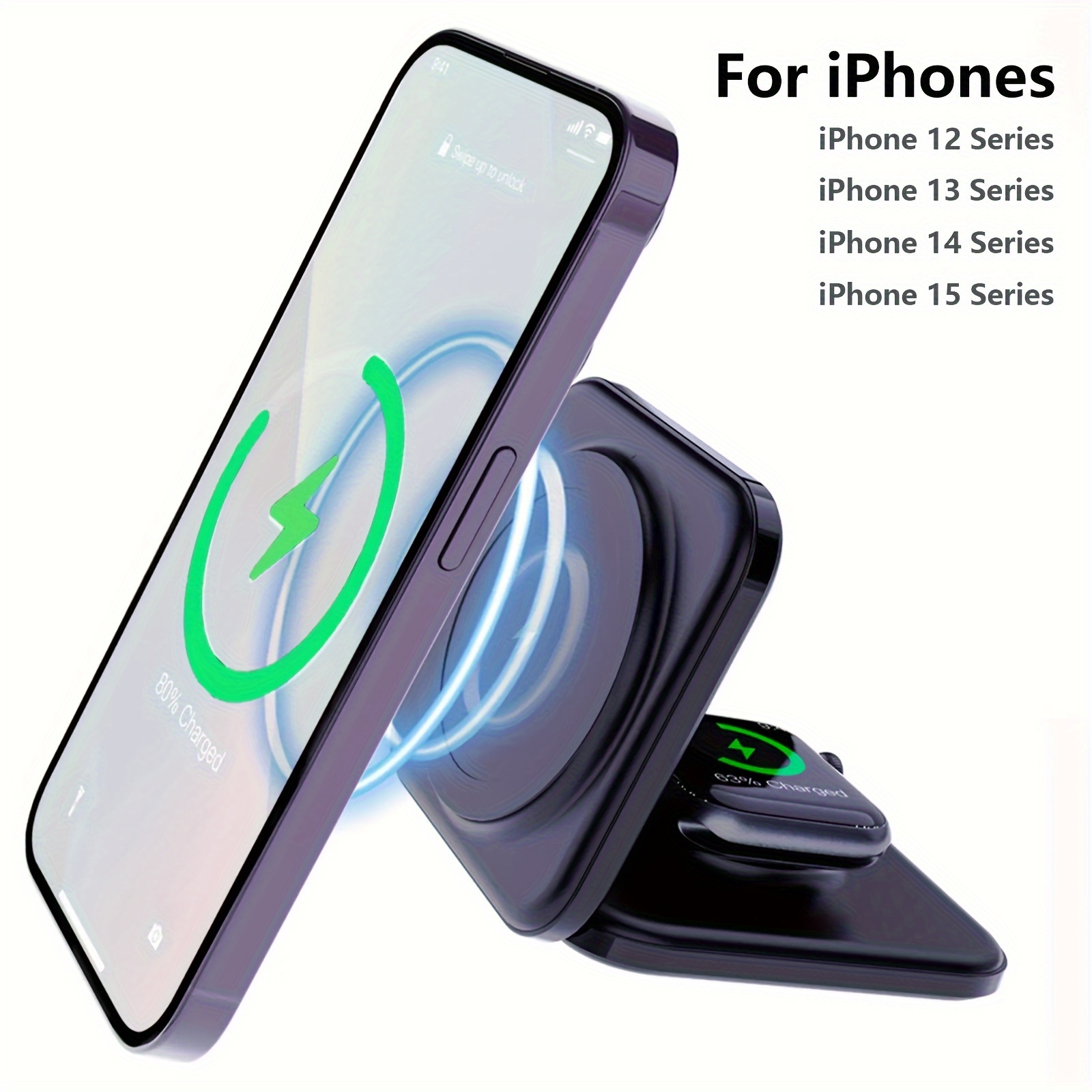 2 in 1 fast wireless charging station 15w qi magnetic foldable charger stand with type c cable for iphone 15 14 series for iwatch 2 3 4 se ultra for 2 3 pro 2 pro 3 details 3