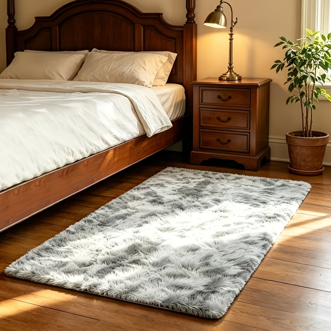 TEMU 1pc Of Luxurious 63 * 32 Inch Rectangular - Soft, Fluffy, Dyed, Solid Color, Dark Color, Anti Slip, Machine Washable - Very Suitable For Living