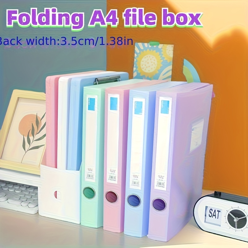 E-shop Set mit 8 A4-Ordner-Organisatoren – Weitmaul-Design (Erhältlich in Pink, Blau, Grün oder Multicolor) Stapelbar, geeignet für Zuhause, Büro und
