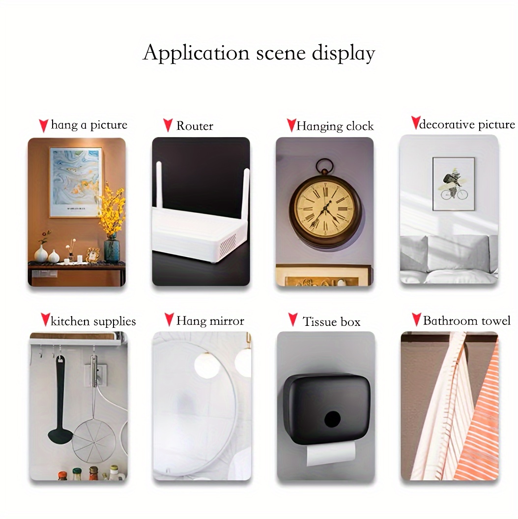 Contemporary Plastic Wall Hooks, 12/24pcs, Strong Adhesive Mounted, No