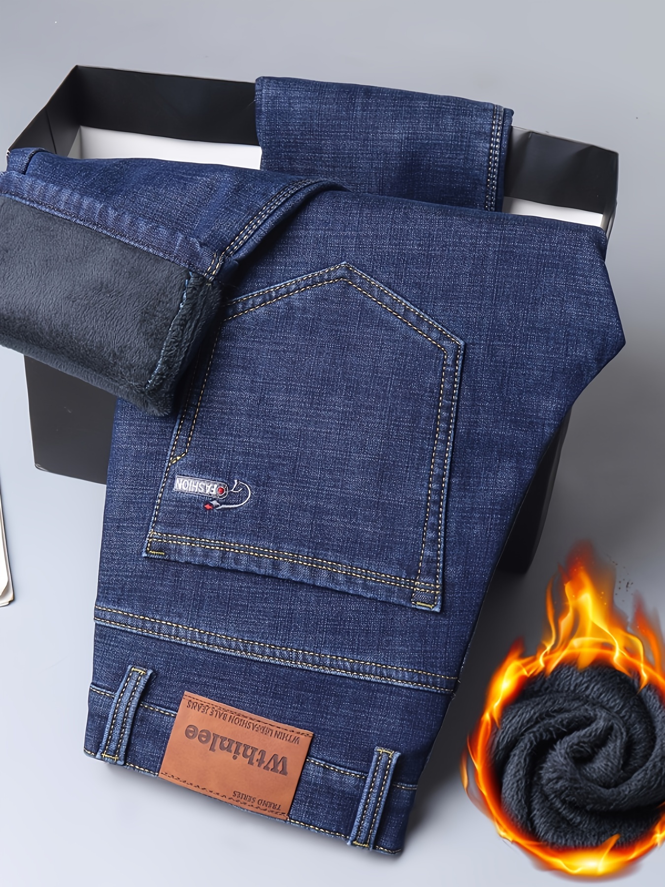 jeans forrados polar hombre pantalones gruesos Temu Argentina