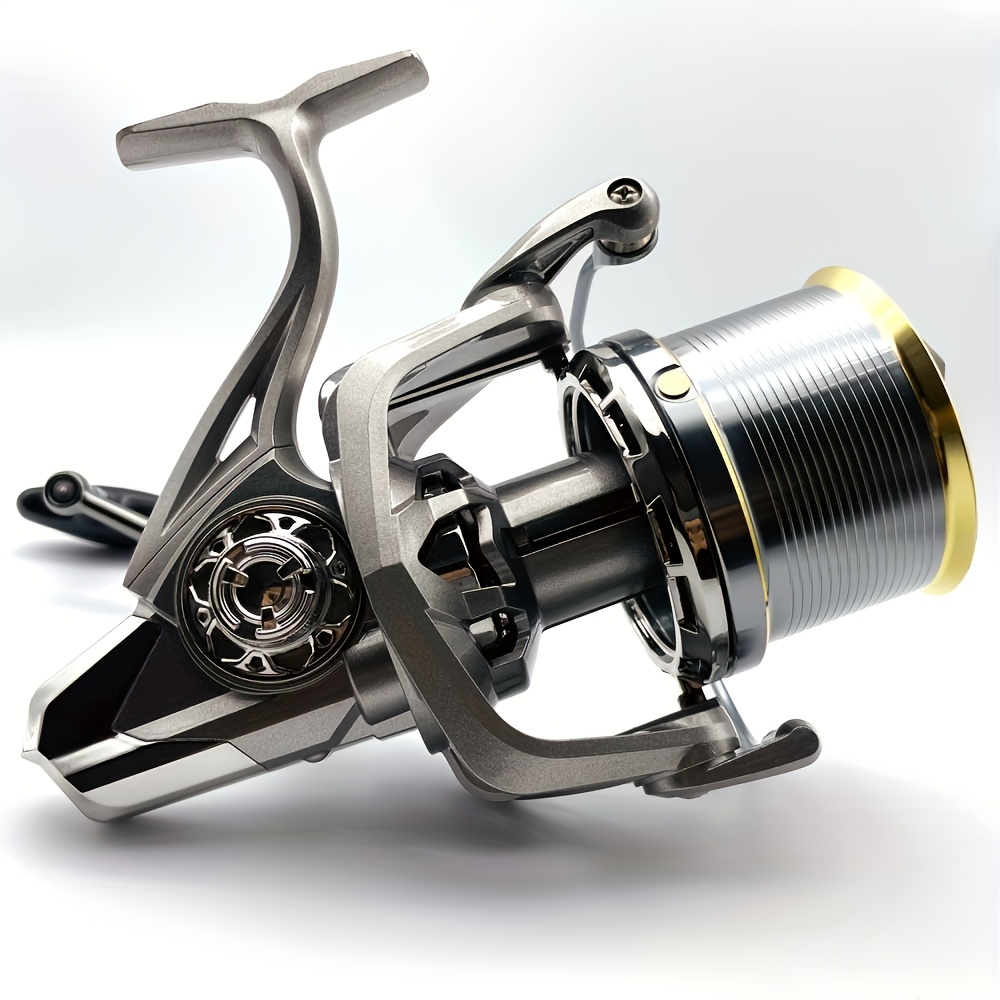 TEMU Carrete de pesca giratorio de metal NGK 8000-14000, , acero inoxidable, de 20 kg, para pesca en mar, lanzamiento largo, con rueda de línea de