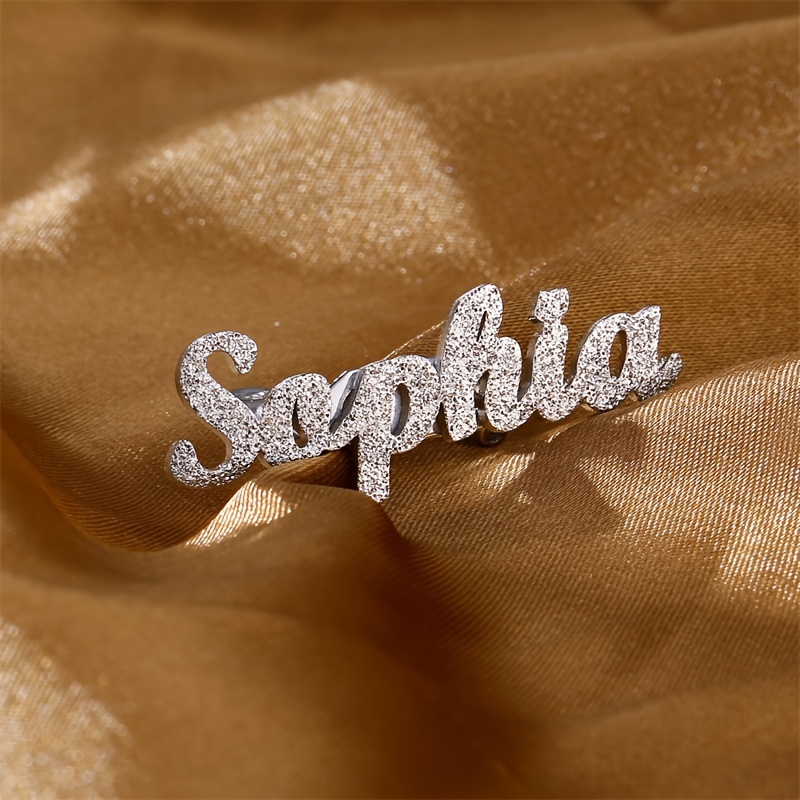 TEMU Broche en Acier Inoxydable Personnalisable avec de Nom/Texte - Style Bohème - Idéale pour Affaires, Événements Formels & Tenues Décontractées -