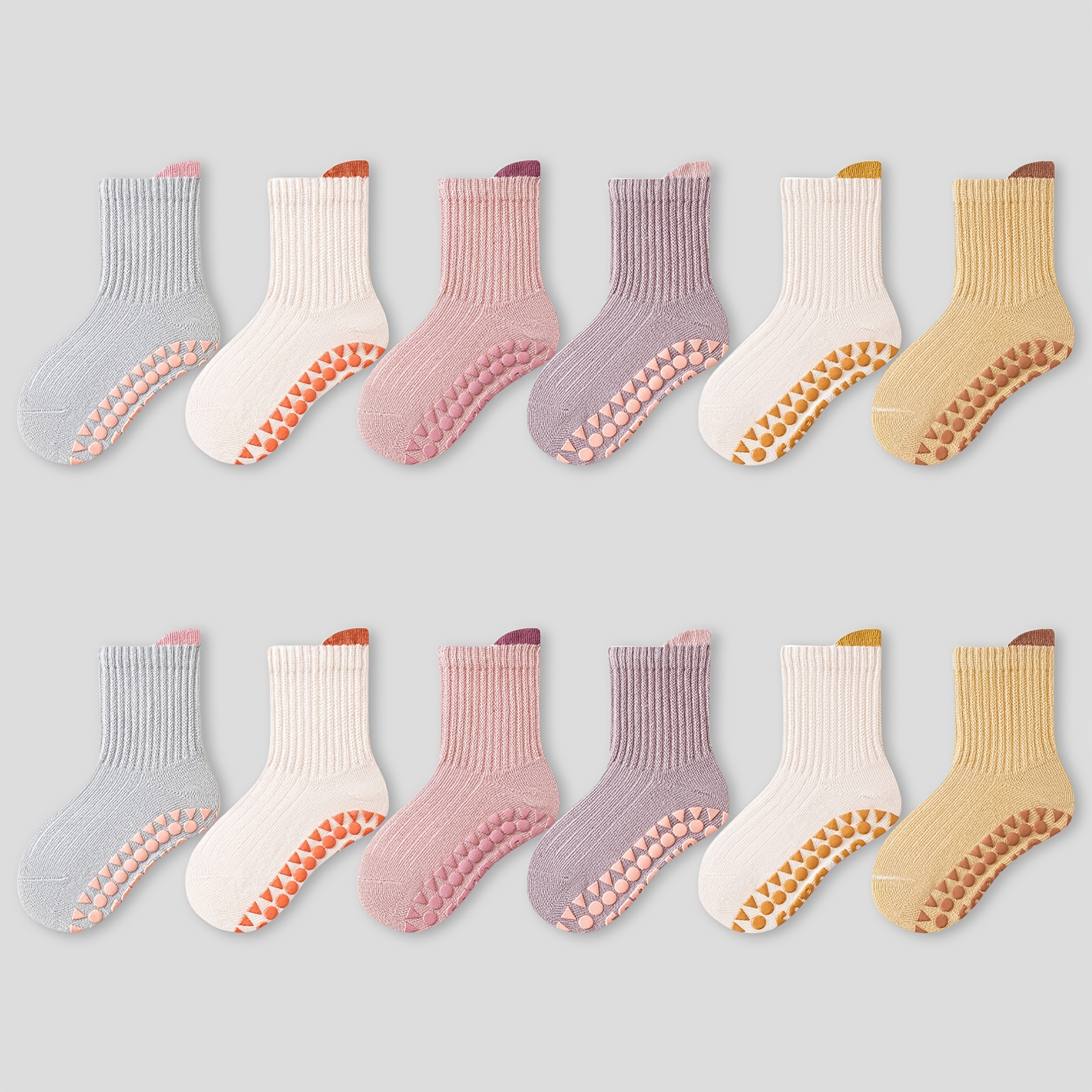 Image of 6-pack Mianzhi Cartoon Floor Socks, Soft-sole Non-slip Indoor Baby Shoes For Toddlers, Boys And Girls, Suitable For Daily Life