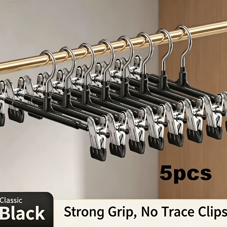 5pcs plastic coated pant clips hangers household   storage pant hangers for clothing stores lingerie clips jk pants wardrobe anti slip pant and skirt hangers suitable for heavy duty clothing racks such as ties camisoles scarves etc