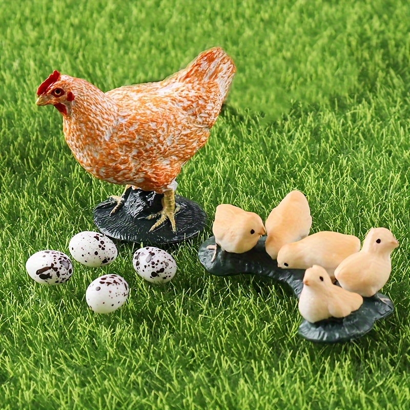 

Oenux Farm Animal Figurines Set - 10pcs Pvc Chicken And Chicks Miniatures For Kids 3-12 Years, Educational Pretend Play Mini Moss Landscape, Ideal For Fairy Garden Diy & Home Garden Decor.