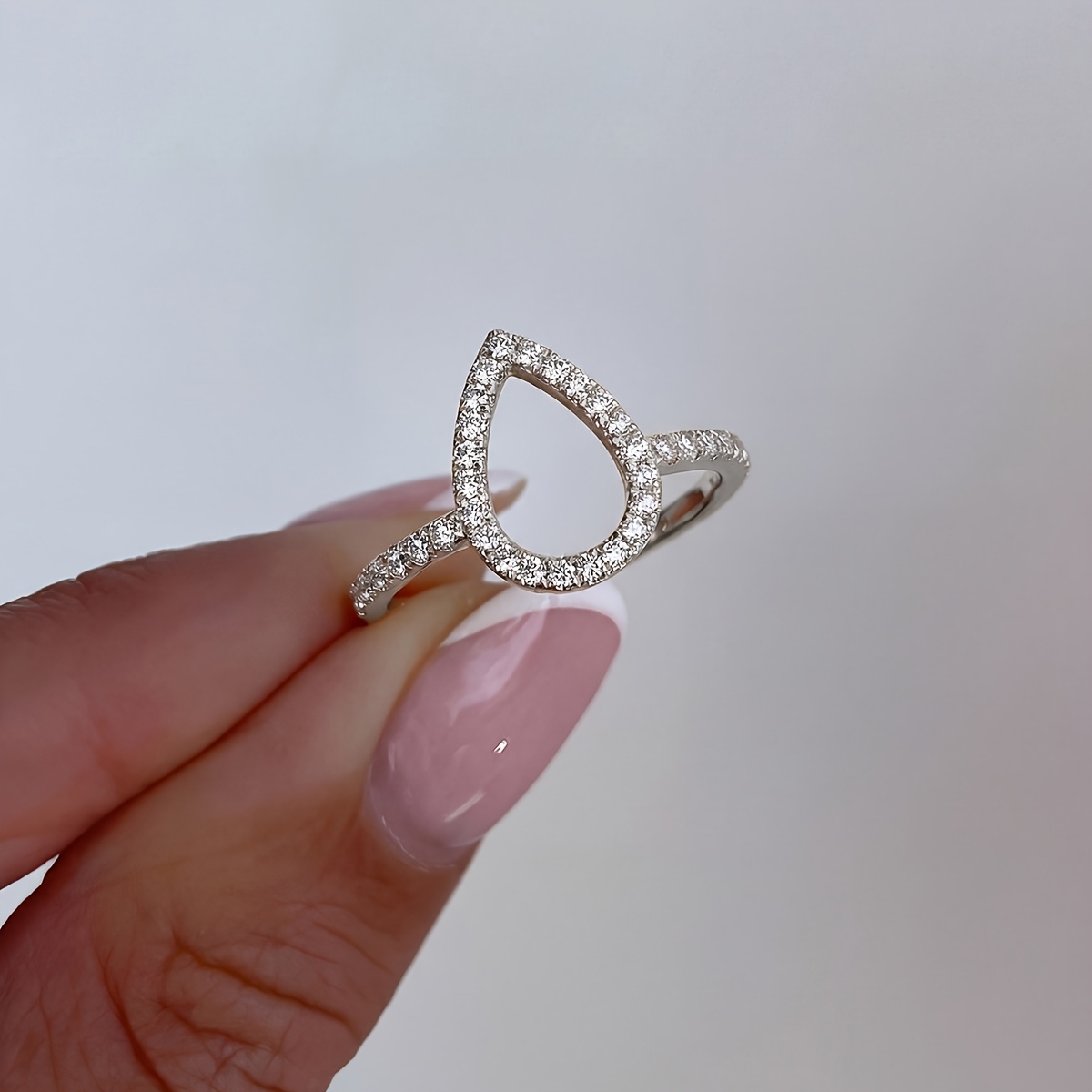 Luxury Unique Teardrop-shaped Ring for Women, Gift Ready