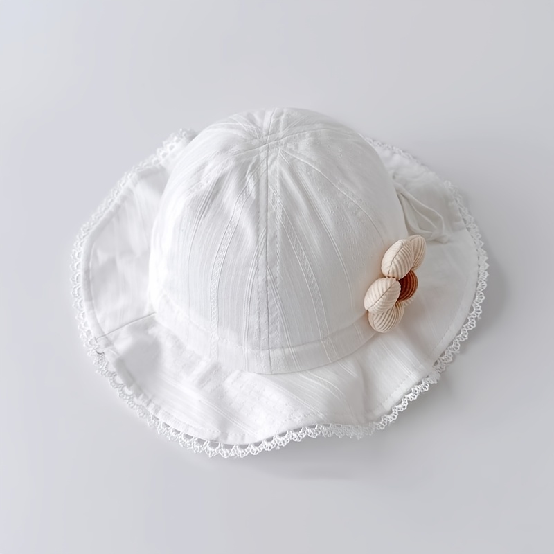 Image of 1pc Hat Summer Thin Large Brim Cap Small Moon 0 Basin Hat Outdoor Sun Hat Flower Princess Hat Suitable For Daily Outdoor Play Wearable For 8-36 Months Suitable For Teens.