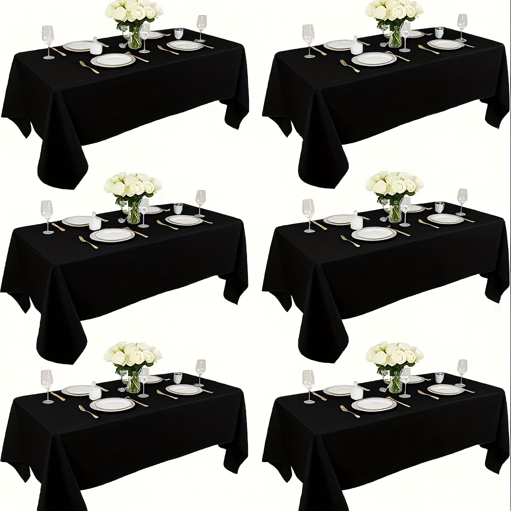 Of Black Tablecloth 60 X 102 Inch Polyester Tablecloth Rectangular Table, Wrinkle Resistant And Washable Decorative Fabric Tablecloth, Wedding, Banquet, Buffet, Halloween Decoration, Party