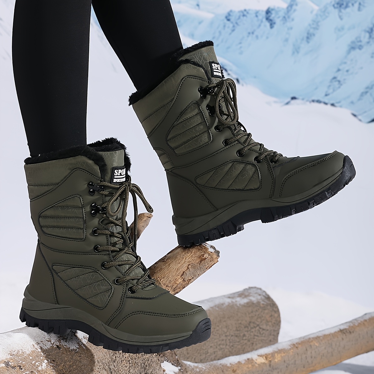 

2024 Winter Thickened Waterproof And Slip-resistant Warm Snow Boots For Women, Mid-calf Short Boots With Plush Soles For Comfortable Wear.