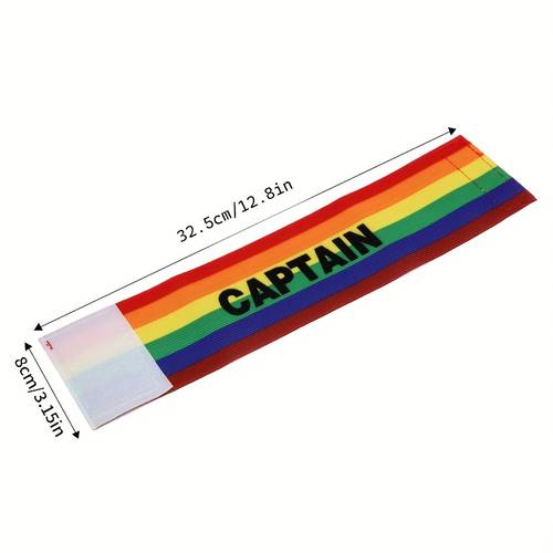 aanvoerdersband voor voetbalteam voor volwassenen, verbrede captain-voetbalwedstrijdband, gestreepte kleurrijke omvouwbare rekbare band