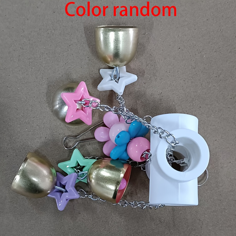 1 Set Random Color Birdcage Bells, Pet Birdcage Decoration Pendant, Parrot , Without Battery