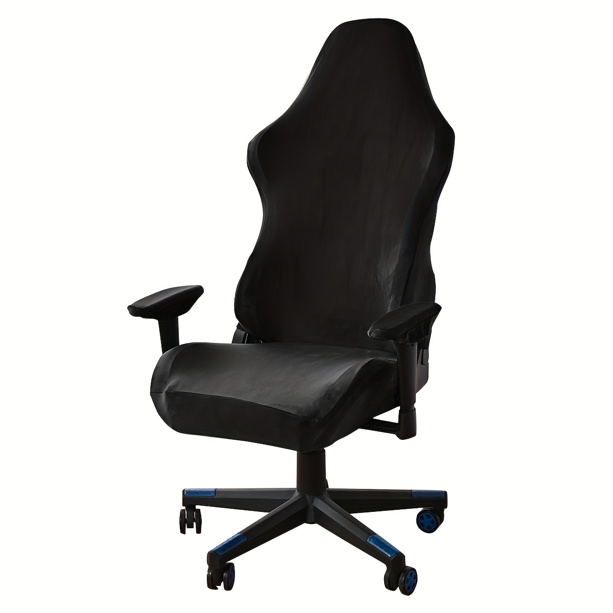 1 Set Of Silver Plush Elastic Gaming Chair Cover