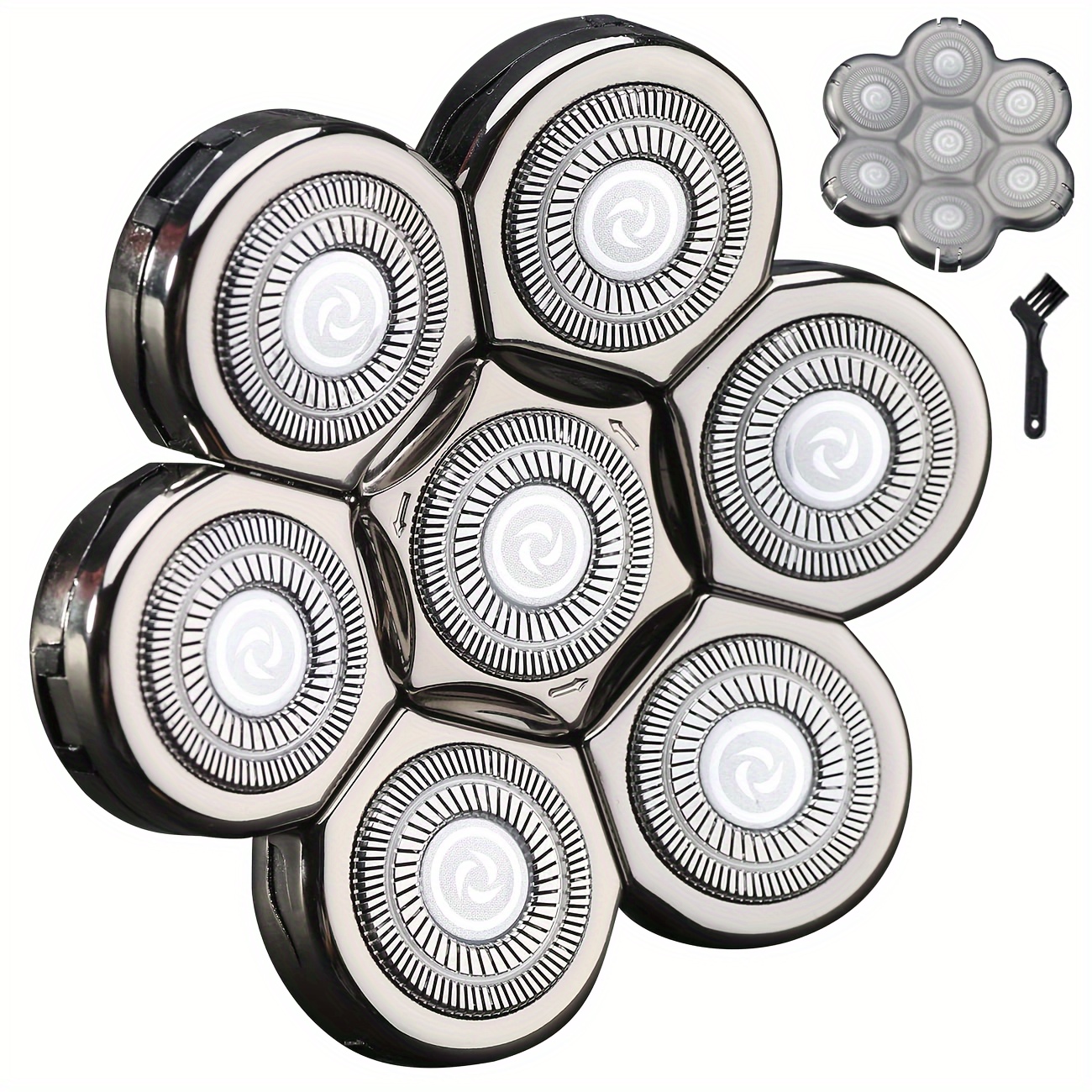 

7 Magnetic Shaver Blades, Head Shaver Replacement Blades, Head Shaver Replacement Heads For Fre**om G** Te**un Fr**bird Aid**lswe**lup Wy** (silver7magnetic)