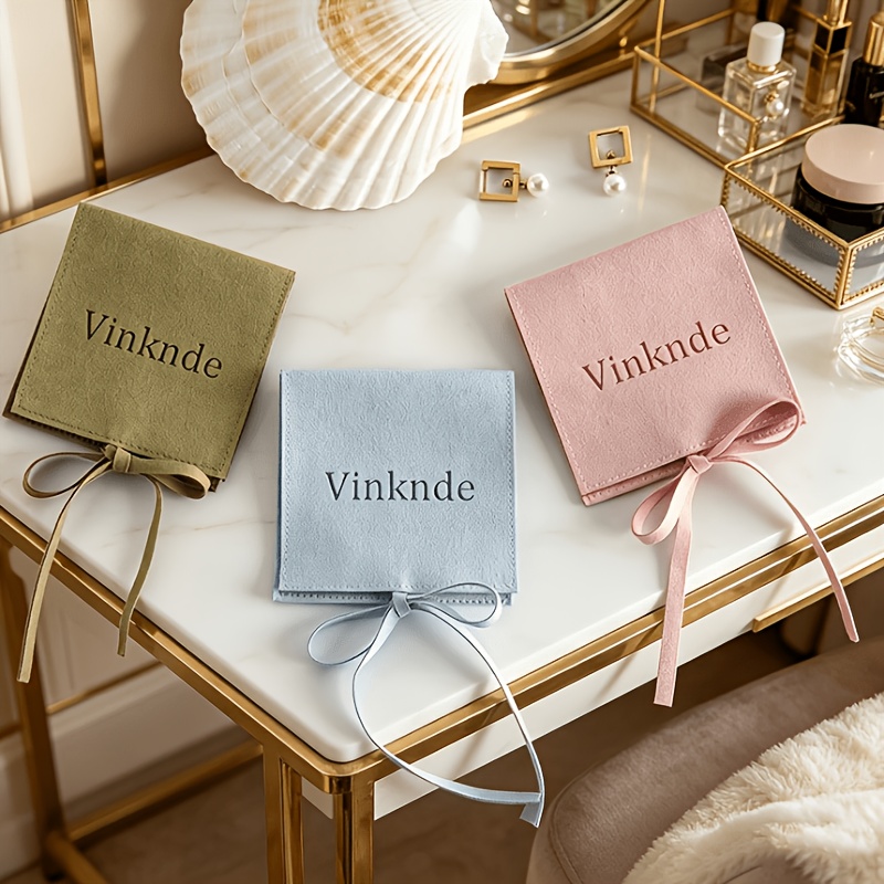 15pcs Custom Faux Jewelry Pouches for Wedding Favors