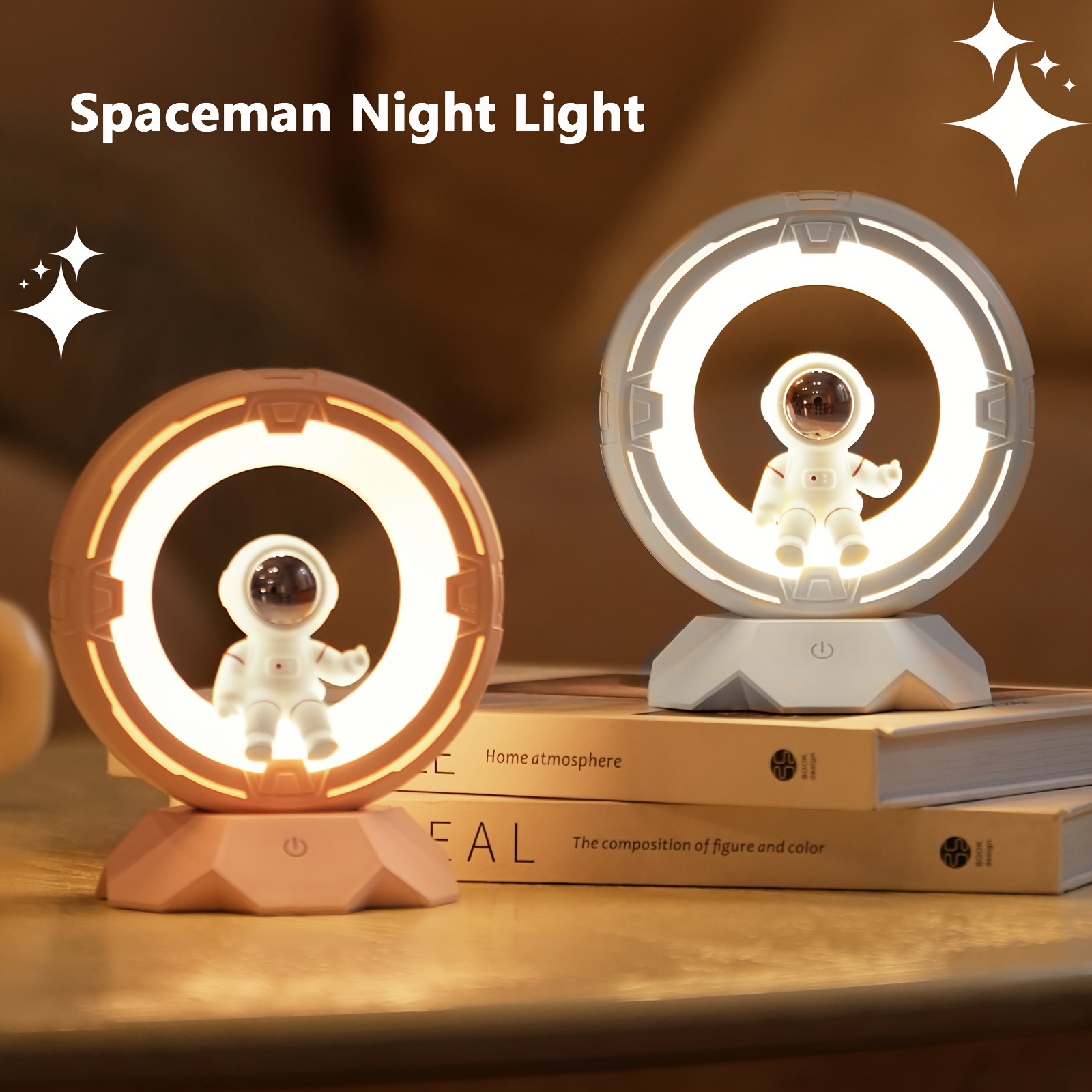 

Veilleuse LED Astronaute BGprider - , Source de de Dimmable à 4 Niveaux Chargement USB, Batterie Rechargeable, Non-électrique, de Table Décorative sur le Thème de l' des Jeunes