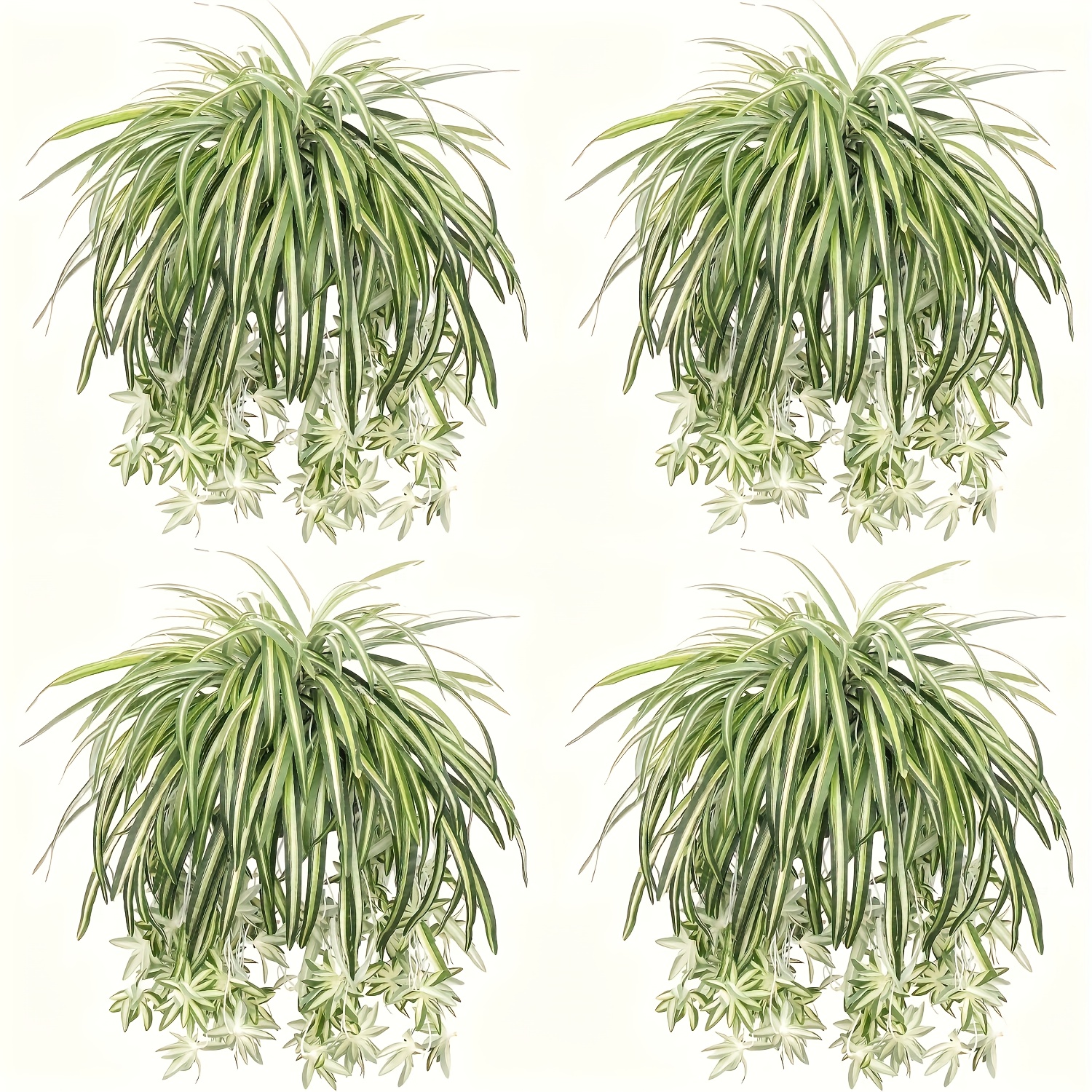 

4pcs Lifelike Artificial Spider Plants Set - 22.4" Chlorophytum For Indoor/outdoor Decor, , Ideal For Christmas, Thanksgiving, Halloween, 's Day