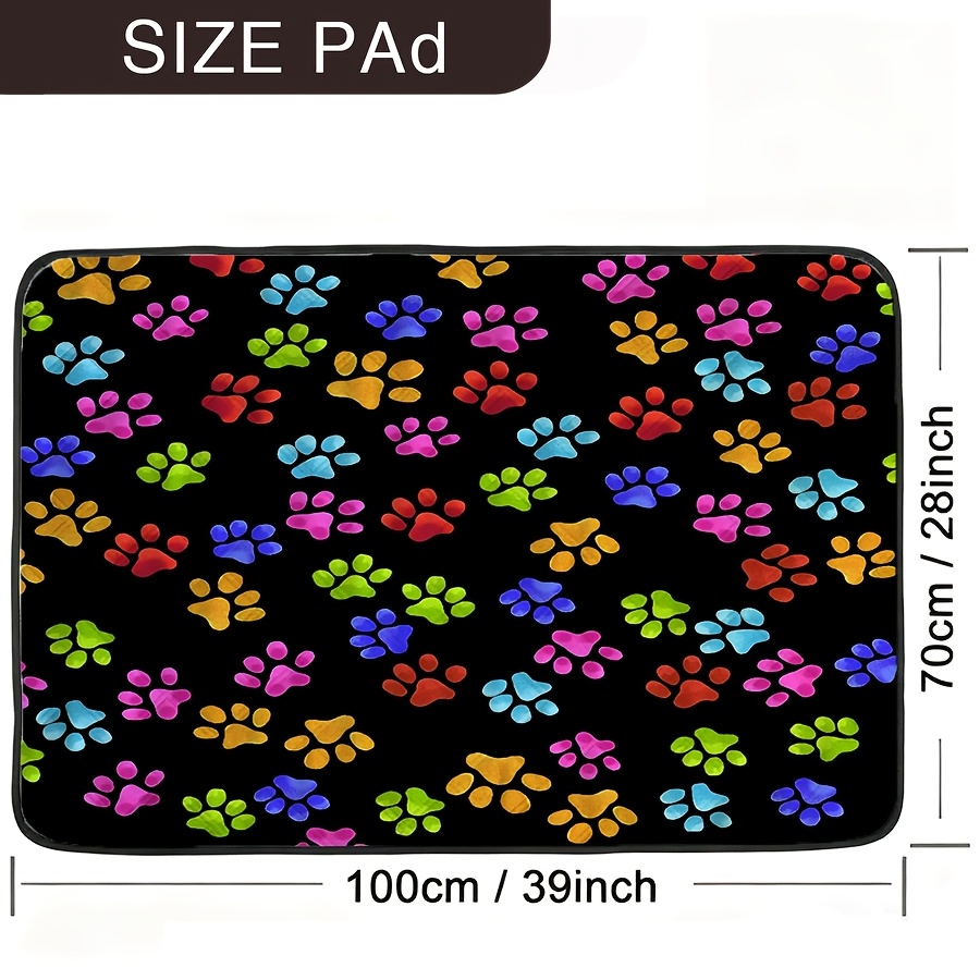 TEMU 1pc Ywjhui 1pc Paw Print Pet Training Mat & Suitable For , Washable Reusable Dog Pad With , Durable Furniture Suitable For, Sofa, Travel Use For