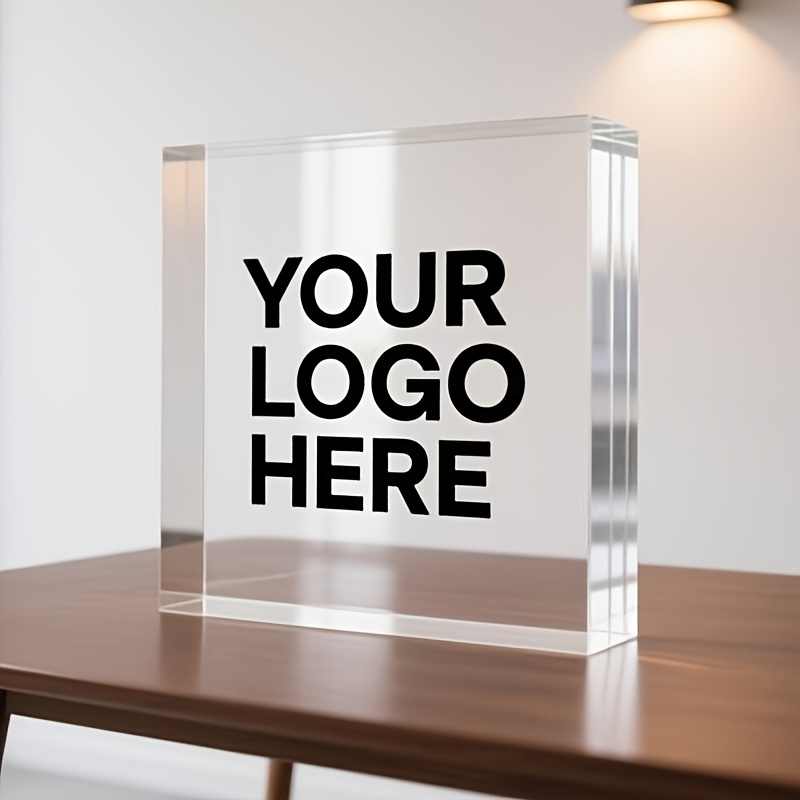 TEMU 2d Flat, Customizable Acrylic Desktop Display Stand, Personalized Corporate Desk Decor. Customized With Photos Of Parents, Pets, , Or Self-