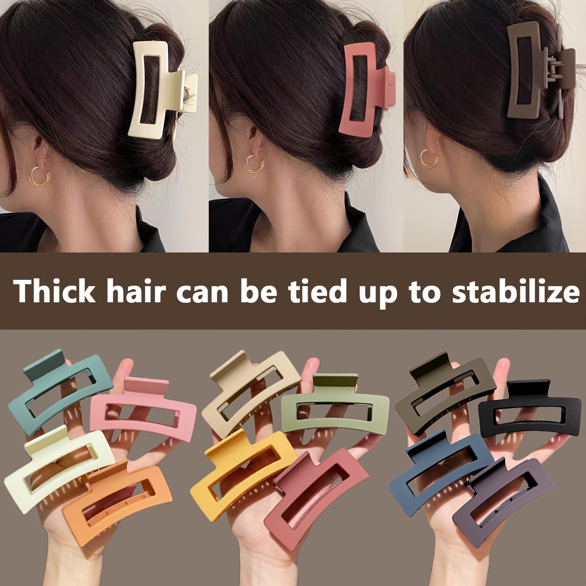 5 6 12pcs     hair claw clips minimalist   mixed colors thick hair friendly non   for daily casual formal hairstyles stylish hair accessory modern updo styles fashionable hairpiece
