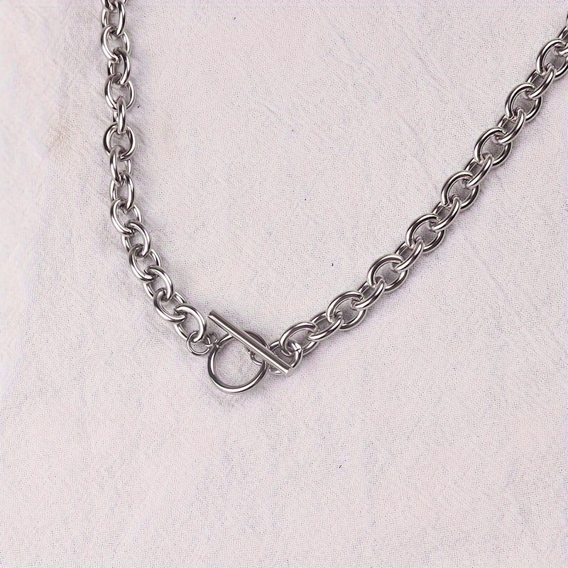 Thick Chain Necklace OT Buckle Lock Bone Chain