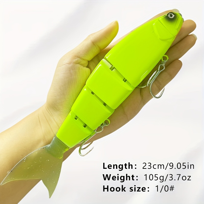 1pc Sinking Lure Fake Bait 4 Sections Multi- Bait Freshwater Sea Fake Bait Fishing Supplies Fishing Bait Large Size 23cm/105g Small Size 18cm/53g