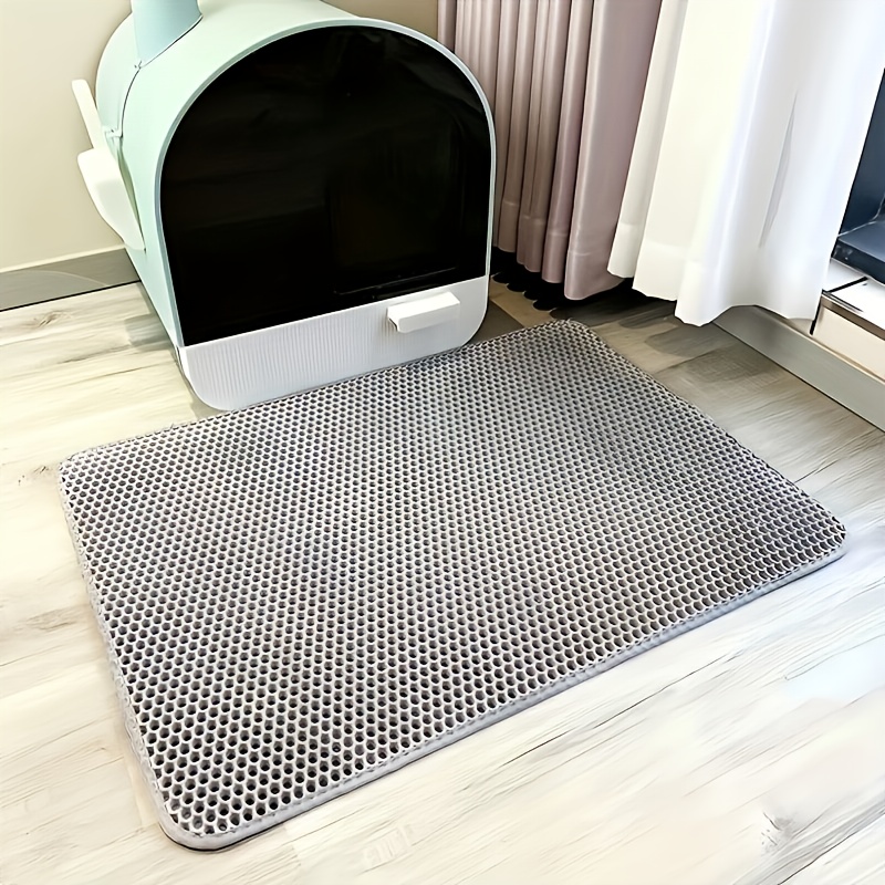1 tapis de litière pour chat double couche grande taille anti-fuite | Durable et facile à nettoyer, idéal pour les litières, cadeau parfait pour les propriétaires de chats