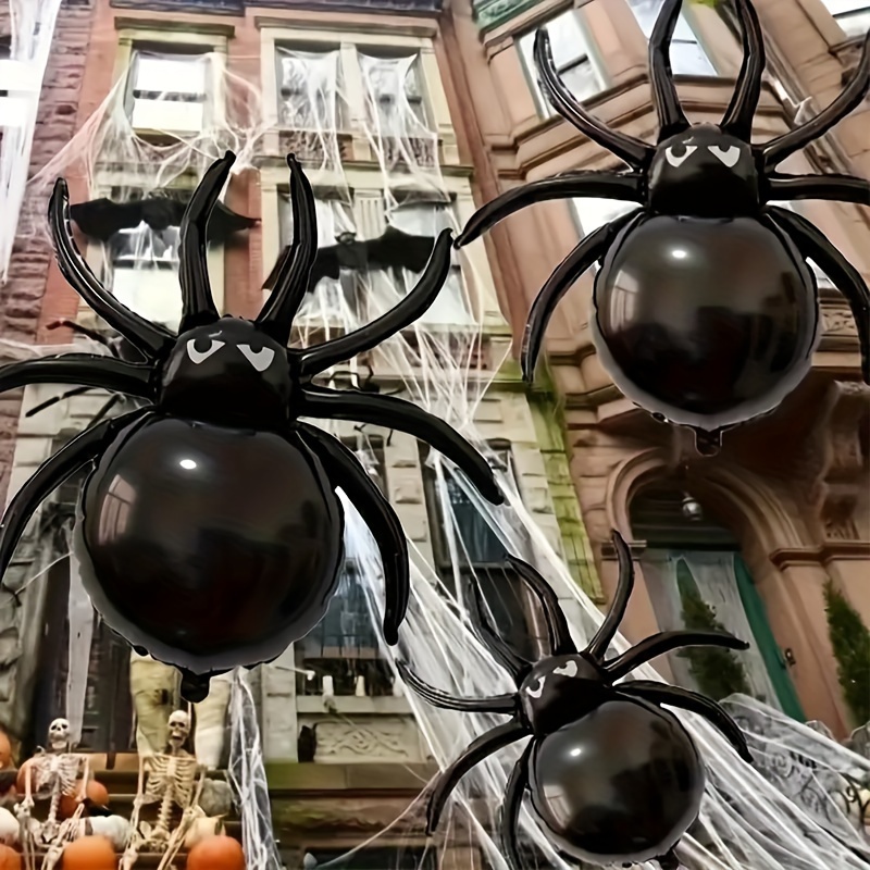 

2pcs 33" Spider Balloons - -sealing, Aluminum Film, To Inflate And , For Halloween, Haunted Decorations, Party Supplies, And