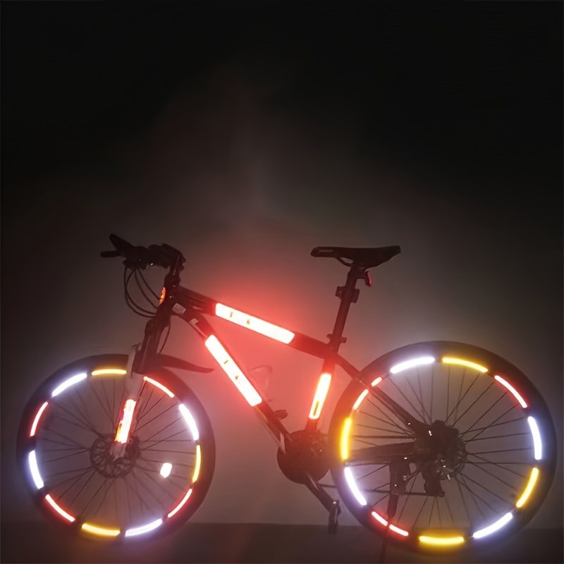 high visibility reflective bike and vehicle stickers durable pvc safety decals for night riding multicolor gradient design enhances   contrast and safety reflective bike decals   visibility gear highvisibility  