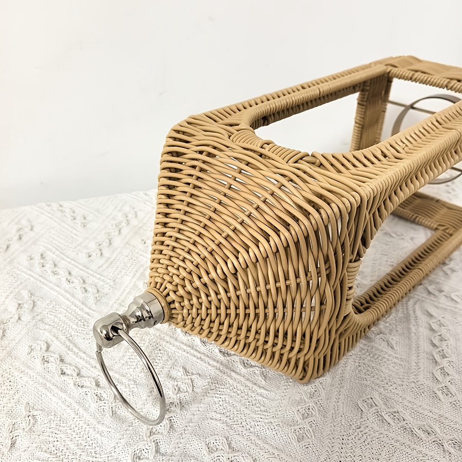 A Handmade Rattan-style Woven Lamp, Simple Decorative Lampshade, Outdoor Ambiance Decorative Lampshade, Atmospheric Rattan-style Woven Lampshade
