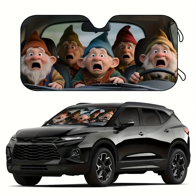 TEMU Car Windshield Sunshade | Blocks Heat & Interior Cool | Universal Fits Cars | Automotive Sun Screen, Visor & Car Accessories For Summer, Flexible & Durable Sun Visor Universal Fit