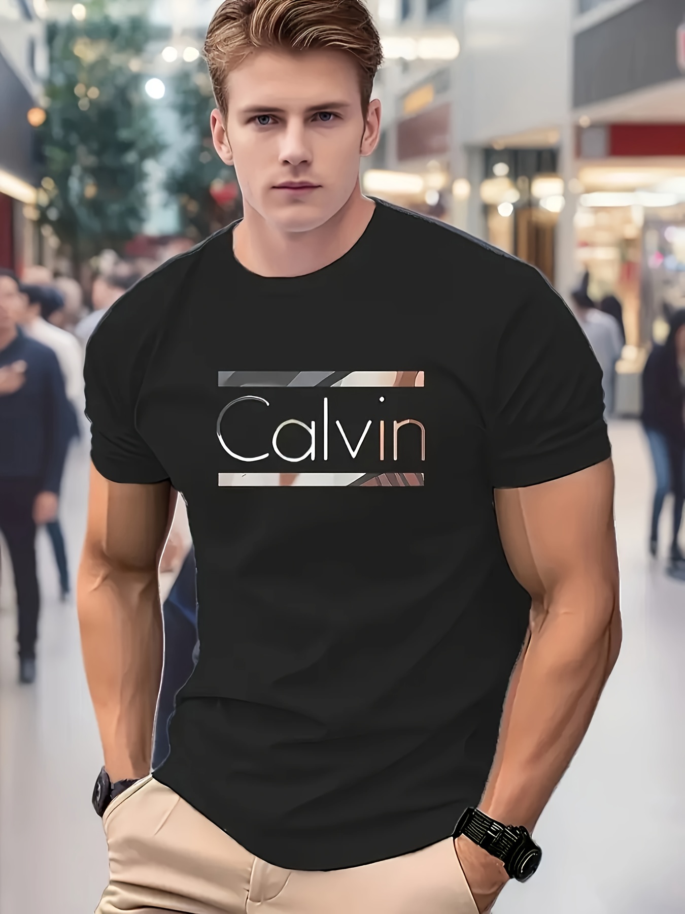 Men's Premium Black Graphic T-Shirt - Minimalist Casual Round Neck Summer Tee with Bold White Lettering, Machine Washable Regular Fit for Everyday & Semi-Formal Wear - Ideal for Fashion-Forward Europeans & Modern Men's Style, Versatile Clothing, Contemporary Design, Highquality Fabric, Breathable Shirt, Fashionconscious Men