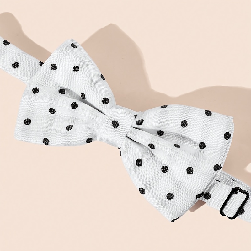 TEMU A Red And White Polka Dot Casual Bow Tie For Men And Women, Suitable For Weddings, Parties, And Performances