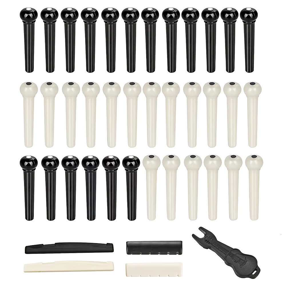 TEMU Kit di sostituzione 41-in-1 per ponte, spilloni e -capotasto per chitarra, 18 spilloni + 18 , 1 estrattore per spilloni , 4 , accessori per
