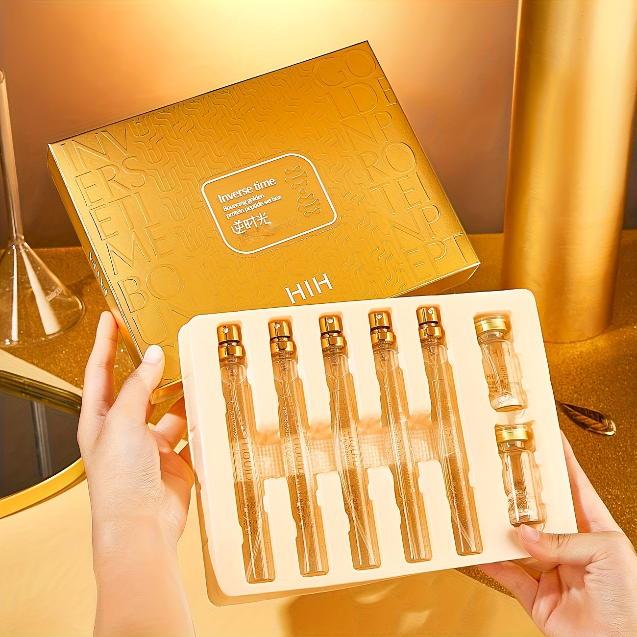7pcs instant   collection   protein line and face serum   with protein peptides protein threads hydrolyzed protein line hydrates and   the skin suitable for   types   absorbed  