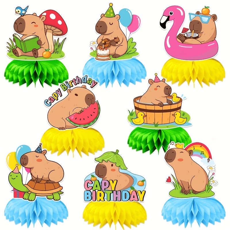 TEMU 8 pezzi Centrotavola a d'Ape di Capibara, per Feste di Compleanno a Tema Capibara e Riunioni Estive, Decorazioni Centrotavola Halloween Natale