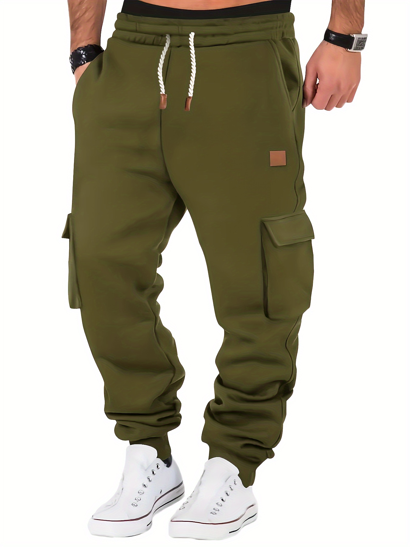 Men's Classic Tapered Joggers with Drawstring Waist - Casual Loose Fit, Stretch Fabric for Fall/Winter Workouts & Cycling, Jogging Outfit 8 Men's Classic Tapered Joggers with Drawstring Waist - Casual Loose Fit, Stretch Fabric for Fall/Winter Workouts & Cycling, Jogging Outfit - Image 8