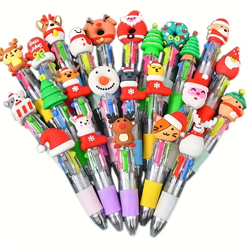 

24 X 4-in-1 -coloured Retractable Ballpoint Pens Pattern And Tip 0.5 Mm - For And Office Supplies (- And -)