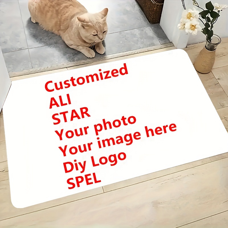 

1pc Customizable Soft Area Rug With Customized Image/logo, Easy Clean Entrance Mat For Home & Living Room, Indoor/outdoor Absorbent Bath Mat For Bedroom, Bathroom, Kitchen, Balcony, Patio