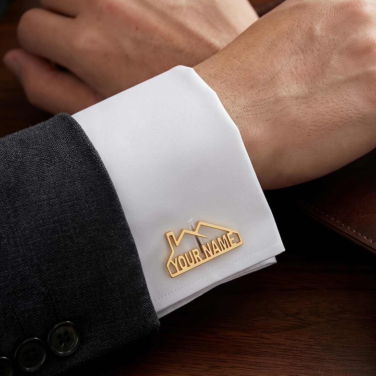 Personalized Engraved House Frame Cufflinks for Men