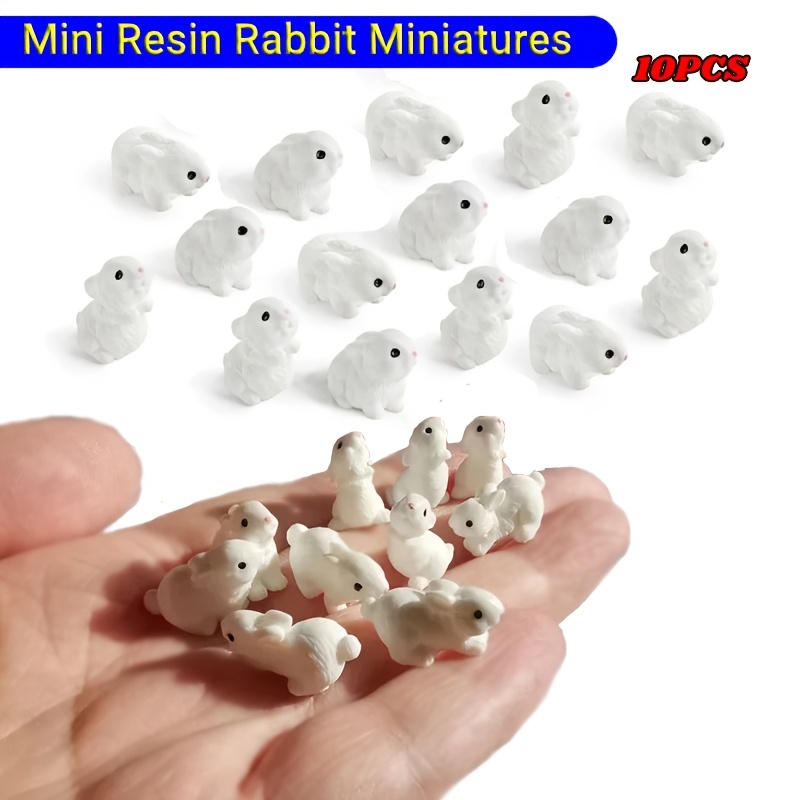 

Room Decor 10pcs Mini Resin Rabbit Figurines, Farm Animal Miniatures For Garden Pot & Micro Landscape Diy Crafts, Decorative Miniatures | Design | Realistic Design, Room Decor