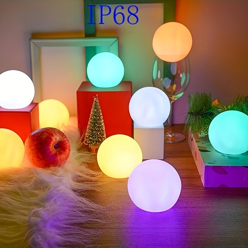 

1/4/8 Packs Of Rechargeable Swimming Pool Lights, 3-inch Led Ball Lights, Fast Charging, Ip68, Working Time, Remote Control, 3 Timers, Balls, Indoor Swimming Pool Accessories, Christmas Decoration