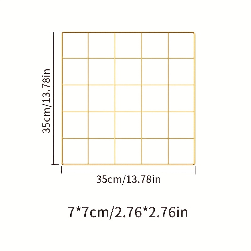 Elegant Golden Metal Wall Grid - Versatile Hanging Storage & Display Rack For Photos, Artwork, And More - Perfect For Living Room, Bedroom, Office Decor, Iron, Hardness, Decorative