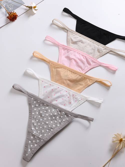 imagen del artículo 6 pack para mujer | calzones elásticos con respaldo en t, tiro , xs-xl, color