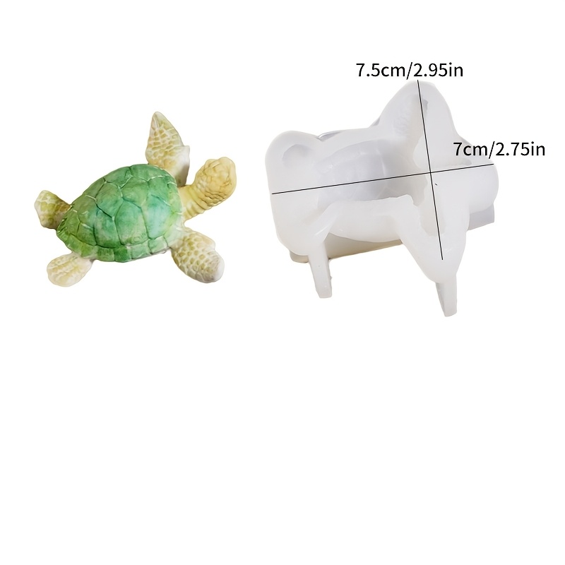 TEMU 3d Turtle Silicone Clay Molds, Reusable Animal Designs Suitable For Plaster, Resin, Candles, And Crafts - Create Aquarium Decorations, Concrete