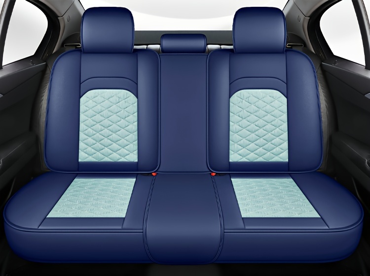 for beige gray quilted car seat cover cartoon design full coverage leather mesh fabric 1 seat five seat option stylish comfortable car seat protector quilted design luxury fee Product details 22