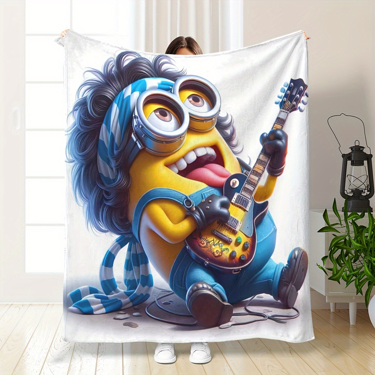 

Minions Guitar- Flannel Blanket - , & For , Bed, - For &