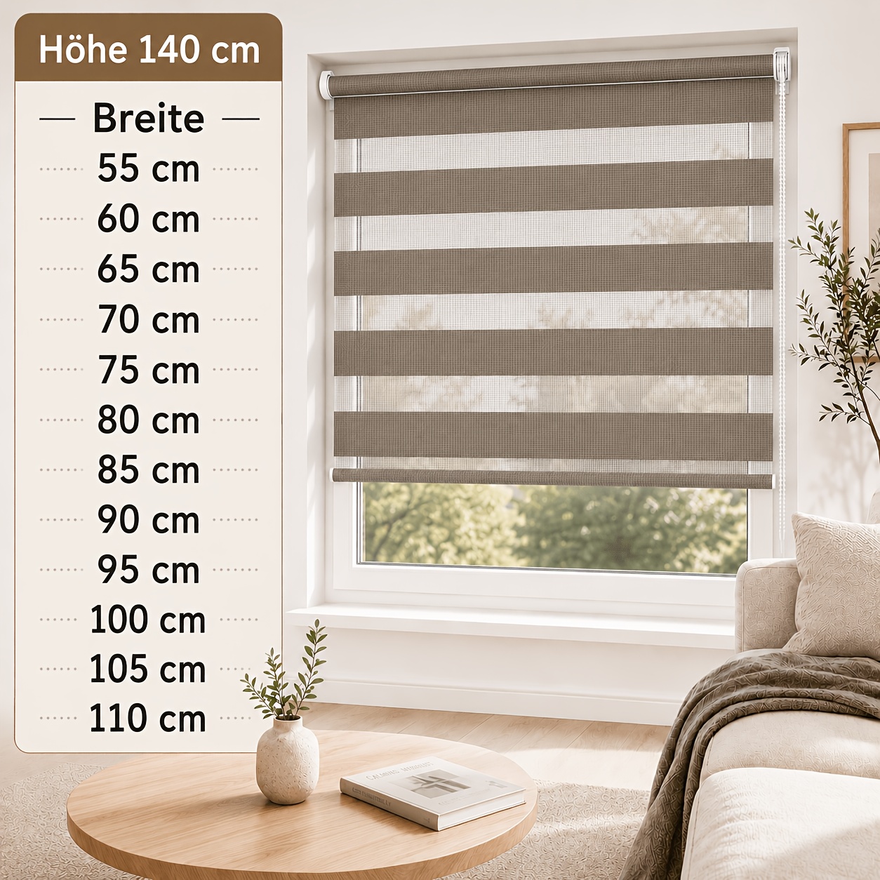 Zebra Roller Blind, No-drill Dual Roller Blind, Clip-on Mounting Adjustable Light Control, Privacy Protection, Modern , Adjustable Sunscreen For Home Office Living Any Room