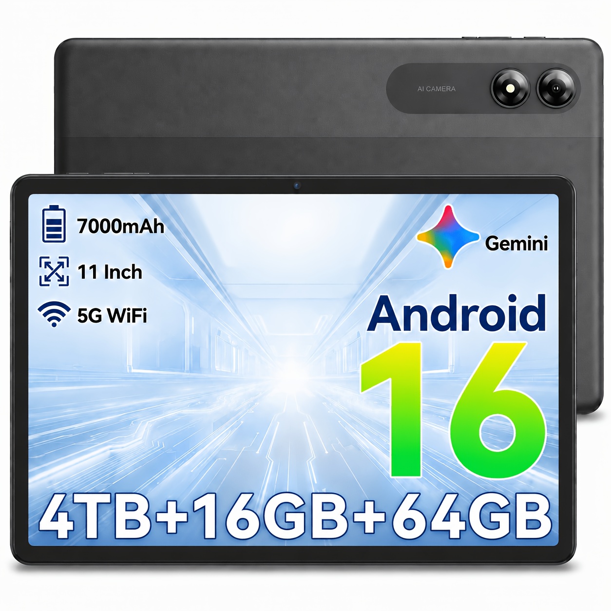 TEMU New 2026 Tablet, 11in Hd Large Screen, Unisoc Five-core High-performance Cpu, 16gb (4+12)gb +64gb Rom (4tb Expandable), 13mp + 5mp Cameras/,